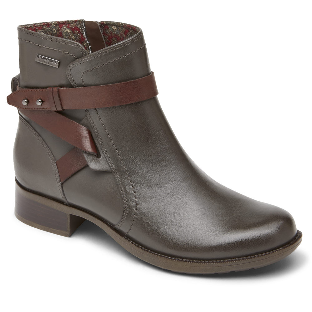 Rockport Singapore Womens Boots - Copley Waterproof Strap Grey - WL4786201